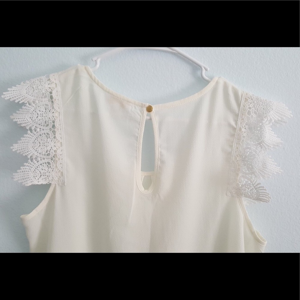 NWT Charming Charlie White Sleeveless Blouse Top - Picture 5 of 8